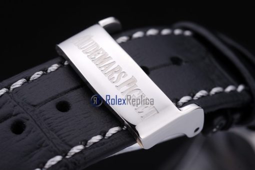 audemars piguet replica royal oak jumb black dial strip leather imitazione copia - immagine 6