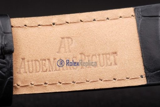 audemars piguet replica chrono acciaio black tourbillon strip leather imitazione copia - immagine 2