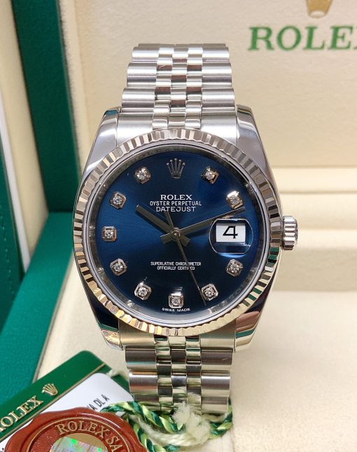 Rolex replica datejust 116234 blue brillanti jubilèè