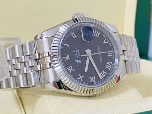 rolex replica datejust black roman orologio imitazione - immagine 3