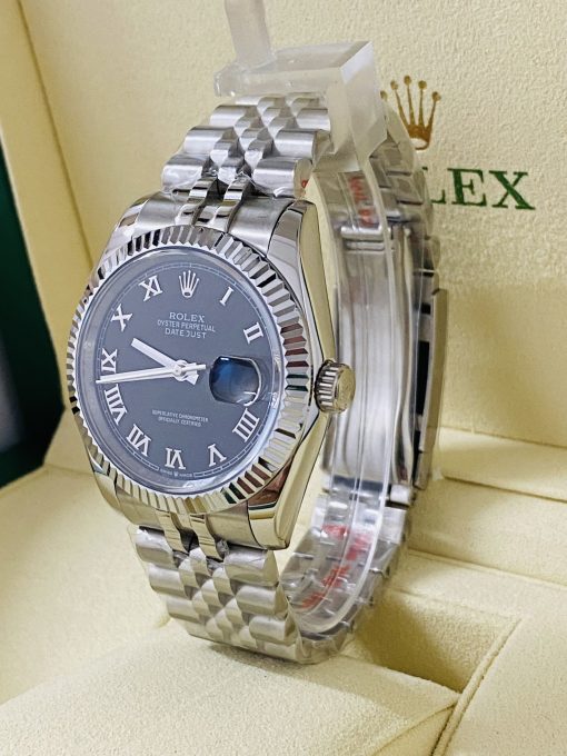 rolex replica datejust black roman orologio imitazione - immagine 6