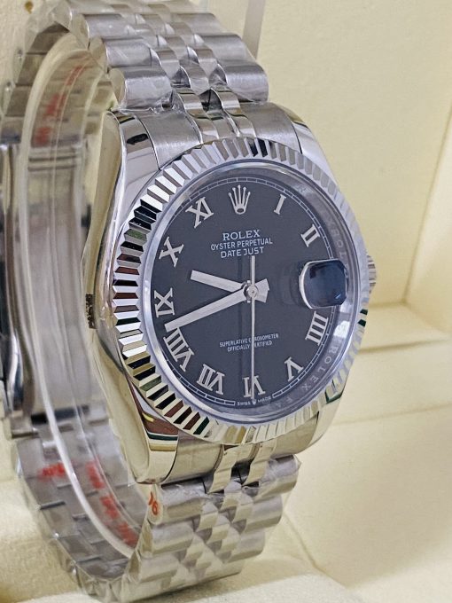 rolex replica datejust black roman orologio imitazione - immagine 7