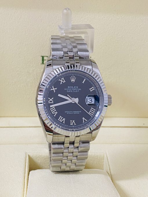 rolex replica datejust black roman orologio imitazione