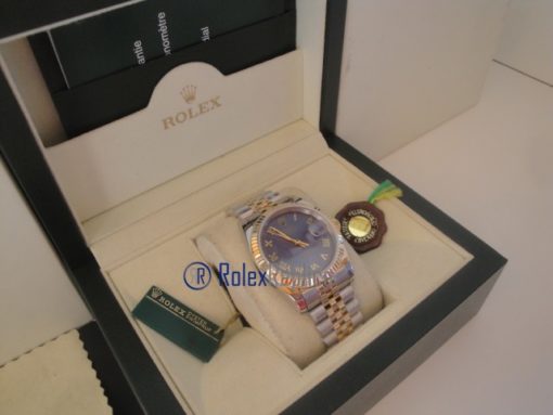 rolex replica datejust acciaio oro blu roman orologio imitazione - immagine 5