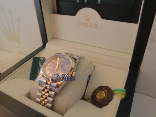 rolex replica datejust acciaio oro blu roman orologio imitazione - immagine 6
