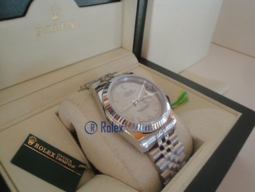 rolex replica datejust argento roman orologio imitazione - immagine 6