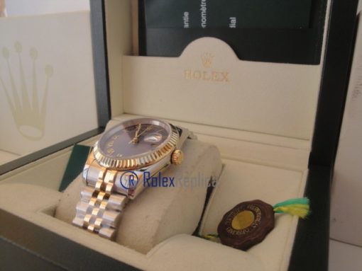 rolex replica datejust acciaio oro blu roman orologio imitazione - immagine 7