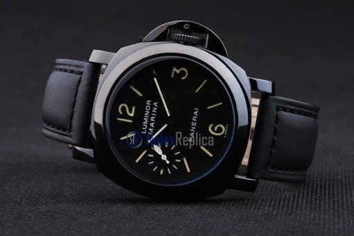 Panerai replica luminor marina pro-hunter pvd strip leather imitazione copia - immagine 6