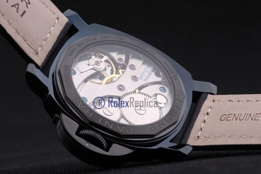 Panerai replica luminor marina pro-hunter pvd strip leather imitazione copia - immagine 10