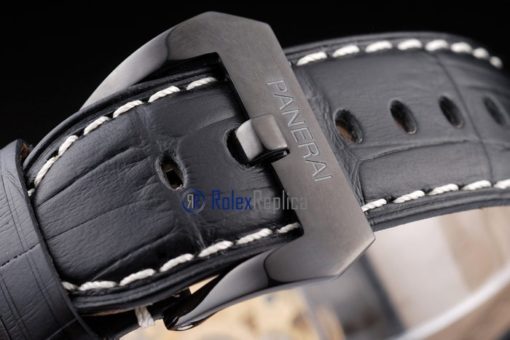 Panerai replica radiomir chronograph dial panda pro-hunter pvd strip leather imitazione copia - immagine 6