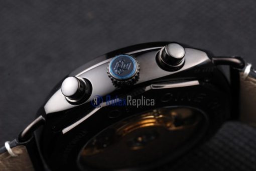 Panerai replica radiomir chronograph dial panda pro-hunter pvd strip leather imitazione copia - immagine 10
