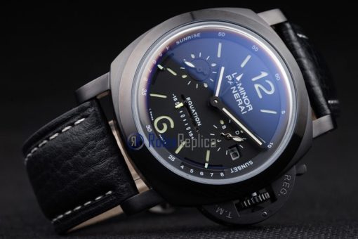 Panerai replica luminor marina equation pro-hunter pvd strip leather imitazione copia - immagine 4