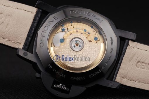 Panerai replica luminor marina equation pro-hunter pvd strip leather imitazione copia - immagine 9
