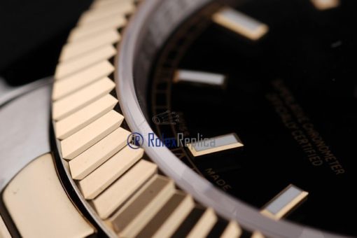 rolex replica datejust acciaio oro black barrette orologio imitazione - immagine 4