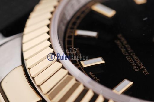 rolex replica datejust acciaio oro black barrette orologio imitazione - immagine 5