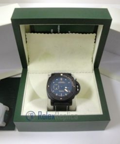 Panerai replica luminor marina submersible ceramica pro-hunter pvd strip leather imitazione copia