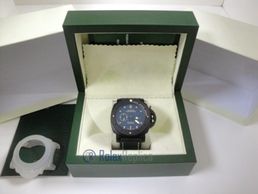 Panerai replica luminor marina submersible ceramica pro-hunter pvd strip leather imitazione copia