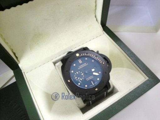 Panerai replica luminor marina submersible ceramica pro-hunter pvd strip leather imitazione copia - immagine 4