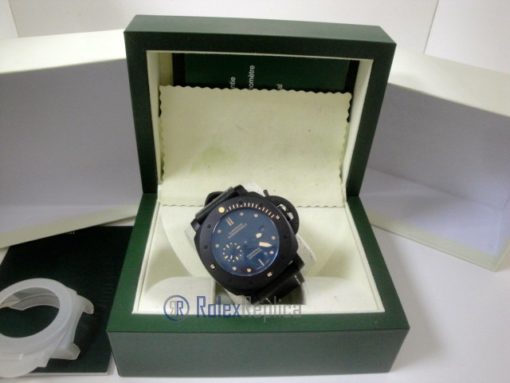 Panerai replica luminor marina submersible ceramica pro-hunter pvd strip leather imitazione copia - immagine 8