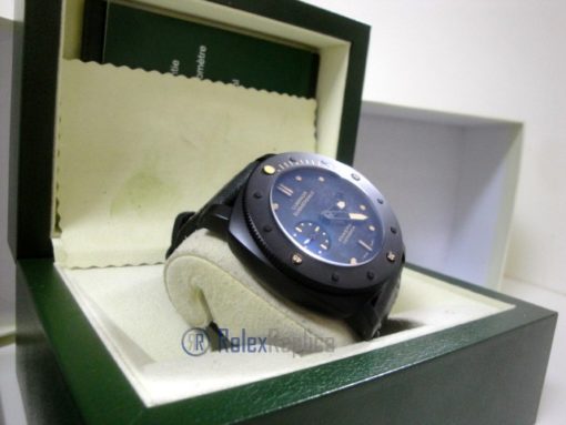 Panerai replica luminor marina submersible ceramica pro-hunter pvd strip leather imitazione copia - immagine 10