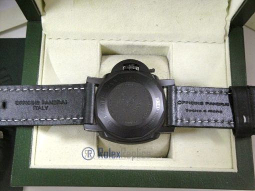 Panerai replica luminor marina submersible ceramica pro-hunter pvd strip leather imitazione copia - immagine 16