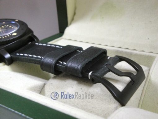 Panerai replica luminor marina submersible ceramica pro-hunter pvd strip leather imitazione copia - immagine 17