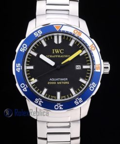 iwc replica acciaio aquatimer blu bezel orologio imitazione