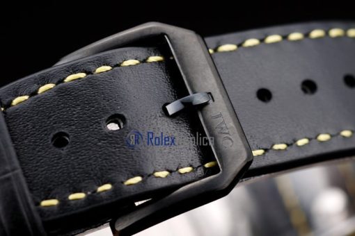 iwc replica 8 days power reserve yellow pro-hunter strip leather orologio imitazione - immagine 7