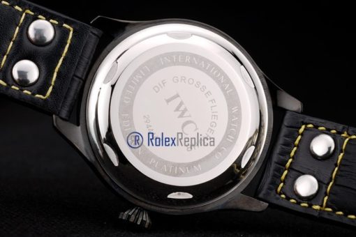 iwc replica 8 days power reserve yellow pro-hunter strip leather orologio imitazione - immagine 8
