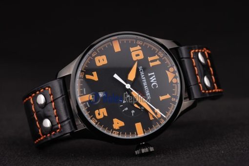 iwc replica 8 days power reserve orange pro-hunter strip leather orologio imitazione - immagine 5