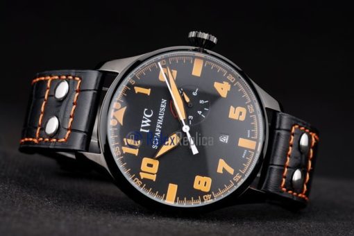 iwc replica 8 days power reserve orange pro-hunter strip leather orologio imitazione - immagine 6