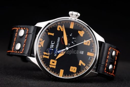 iwc replica 8 days power reserve orange strip leather orologio imitazione - immagine 6