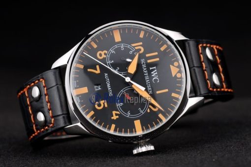 iwc replica 8 days power reserve orange ll strip leather orologio imitazione - immagine 5