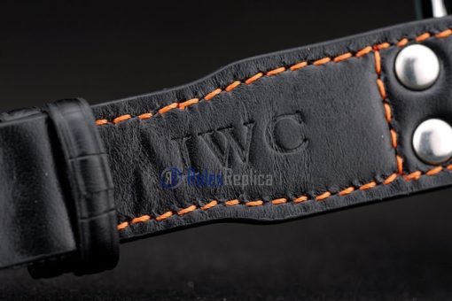 iwc replica 8 days power reserve orange ll strip leather orologio imitazione - immagine 8