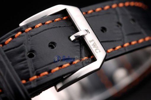 iwc replica 8 days power reserve argentèè strip leather orologio imitazione - immagine 7