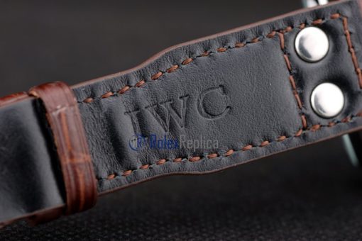 iwc replica 8 days power reserve acciaio argentèè dial strip leather orologio imitazione - immagine 9