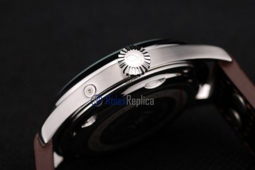 iwc replica 8 days power reserve acciaio argentèè dial strip leather orologio imitazione - immagine 10