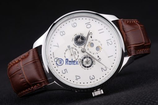 iwc replica grande complication acciaio white dial strip leather orologio imitazione - immagine 8