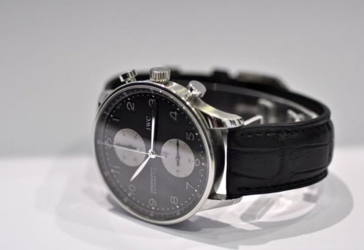 iwc replica portoghese chrono panda dial strip leather orologio imitazione - immagine 3