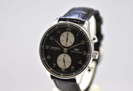 iwc replica portoghese chrono panda dial strip leather orologio imitazione - immagine 6
