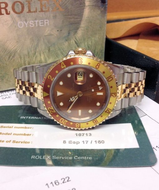 rolex replica GMT master II 16713 Root Beer / Tigers Eye occhio di tigre - immagine 4