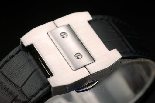 Cartier replica santos skeletron acciaio rose gold strip leather orologio imitazione perfetta - immagine 9
