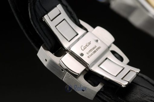 Cartier replica santos skeletron acciaio rose gold strip leather orologio imitazione perfetta - immagine 10