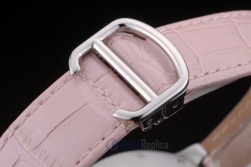 Cartier replica ballon bleu acciaio strip leather pink orologio imitazione perfetta - immagine 7