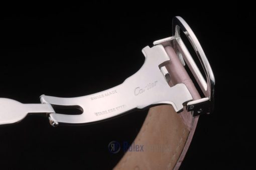 Cartier replica ballon bleu acciaio strip leather pink orologio imitazione perfetta - immagine 8