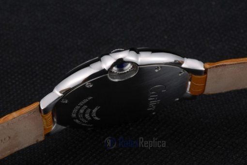 Cartier replica ballon bleu acciaio brillantini strip leather orologio imitazione perfetta - immagine 4