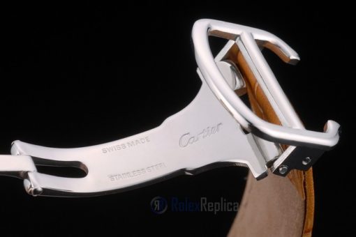 Cartier replica ballon bleu acciaio brillantini strip leather orologio imitazione perfetta - immagine 9