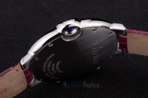 Cartier replica ballon bleu acciaio strip leather violet orologio imitazione perfetta - immagine 4