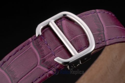 Cartier replica ballon bleu acciaio strip leather violet orologio imitazione perfetta - immagine 8