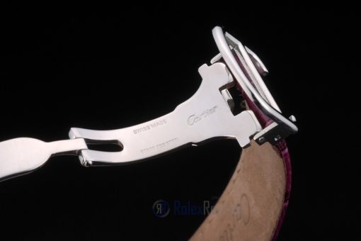 Cartier replica ballon bleu acciaio strip leather violet orologio imitazione perfetta - immagine 9